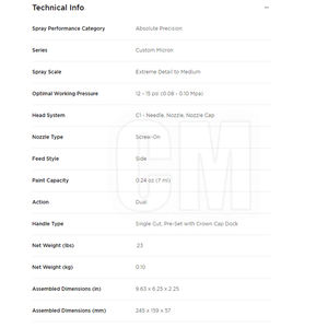 Aerógrafo <span class=keywords><strong>ANEST</strong></span> <span class=keywords><strong>IWATA</strong></span> ICM350T personalizado Micron Takumi Side Feed aerógrafo de doble acción para MODELO DE PULVERIZACIÓN pintura artística 0,18mm 7ml - Product Image 6