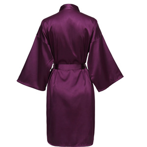 Accappatoio in Raso di Seta per Matrimonio, Spa, Salone di Bellezza, Sposa, Damigella d'Onore, Festa Nuziale, <span class=keywords><strong>Kimono</strong></span>, <span class=keywords><strong>Vestaglia</strong></span>, Abbigliamento da Notte e da Casa - Product Image 3