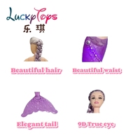 Vente en gros de poupées sirènes en PVC de 11 pouces, rouge et bleu, avec lumière, fonctionnant à piles, modèle de jouet princesse, cadeau de mode pour filles