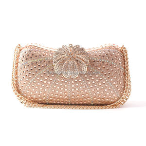 Wholesale <b>Gold</b> Square Fashion Evening <b>Clutch</b> Bags for Women-Eco-Friendly PU Material with Chain Strap - Product Image 5