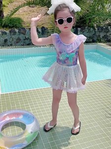 Nuovo costume intero da bambina <span class=keywords><strong>sirena</strong></span> estiva grazioso stile <span class=keywords><strong>principessa</strong></span> con gonna in garza in costumi da bagno di piccole dimensioni medie - Product Image 5