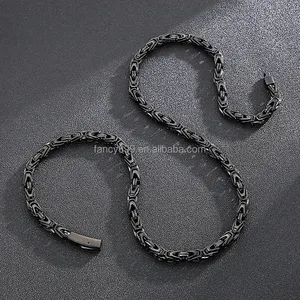 Waterproof Domineering Punk Emperor Jewelry Necklace Men Hip Hop Byzantine Chain Stainless Steel