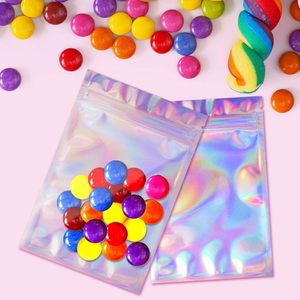 Plastic Blue Color Transparent Jewelry Earphone Gift Zipper Bag Personalised Resealable 3.5g Custom Logo <strong>Holographic</strong> Mylar Bag - Product Image 3