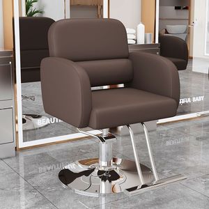 NEW Modern Barber Chair Faux <b>Leather</b> Hydraulic Adjustable Height Round Base Salon Furniture Contemporary Design - Product Image 2