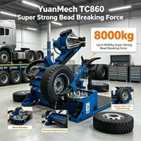 YuanMech Super Entièrement Automatique TC860 Démonte-pneus Électrique Hydraulique pour Pneus Miniers OTR 14-60 Pouces Max 2000kg Machine de Réparation de Roues Lourdes