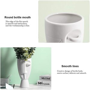 Delicati vasi in ceramica floreale in stile Art Deco intaglio <span class=keywords><strong>viso</strong></span> creativo decorazione da tavolo per il matrimonio o l'home Office - Product Image 3