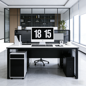 <span class=keywords><strong>Cloison</strong></span> de bureau SZMK 2026 en verre transparent à persiennes, insonorisée, du sol au plafond, avec cadre en alliage d'aluminium - Product Image 6