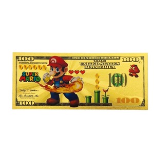 Billet de banque en feuille d'or de 100 dollars, style anime, jeu de cartes à collectionner, jouet, cadeau, souvenir pour les fans, 15,4x6,5 cm, double face - Product Image 3