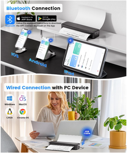 Phomemo <strong>Portable</strong> <strong>Printer</strong> M833 Inkless Wireless <strong>Printers</strong> Travel Home Office Business Label Thermal <strong>Mini</strong> <strong>A4</strong> Paper <strong>Printer</strong> - Product Image 2