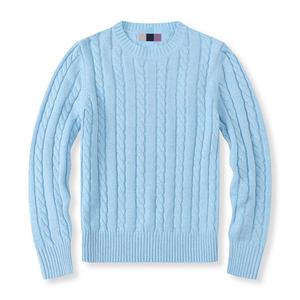 Nuovo Pullover da <span class=keywords><strong>Uomo</strong></span> Invernale in Cotone Lavorato a Trecce con Logo Personalizzato, Girocollo e Vestibilità Aderente Stile Old Money - Product Image 4