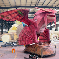 Dragon animé réaliste personnalisé Dragon de l'Ouest animatronique réaliste pour Halloween Game Show décoration avec mouvement des ailes