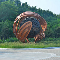 Estatua abstracta grande personalizada Senzhao, escultura de acero inoxidable para exteriores, escultura de punto de referencia de jardín Popular
