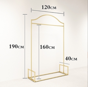 <span class=keywords><strong>Étagère</strong></span>s latérales dorées Nouveau centre commercial <span class=keywords><strong>Rail</strong></span> de vêtements Présentoir de magasin pour femmes Présentoirs combinés au sol - Product Image 5