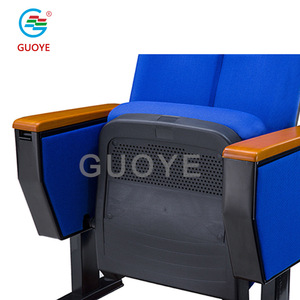 Silla de Auditorio Guoye de Tela Azul con Tablero de Escritura para Teatro, Cine, Sala de Conferencias - Product Image 3