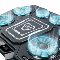 Support de refroidissement pour ordinateur portable D13 à 6 ventilateurs, refroidi par air, avec éclairage RGB, en aluminium et plastique, pour le bureau et l'e-sport
