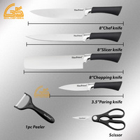 6 pièces couteau de haute qualité couteaux ensemble chef de cuisine utilitaire couteau d'office de fruits avec boîte