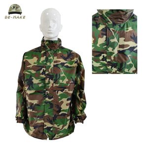 Waterproof Camo Rain Jacket and Pants <strong>Set</strong> Men's Outdoor Tactical Hunting Fishing Suit Ripstop Fabric Wholesale - Product Image 6