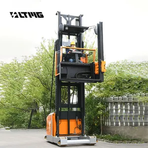 Ltmg Kleine Accu Aangedreven Bereik Pallet Heftruck Stapelaar Truck 1.5 Ton 3-Way Elektrische Reach Stacker Met 3-12M Hoogte Mast