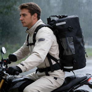 <span class=keywords><strong>Sac</strong></span> à dos imperméable robuste avec bandes réfléchissantes pour moto, kayak, camping, randonnée, plage, pêche - Product Image 1