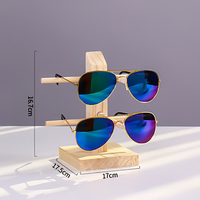 Étagère d'exposition pour lunettes de soleil en bois, bois naturel, vente en gros, présentoirs pour lunettes, présentoir pour lunettes