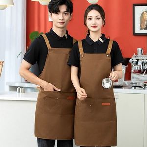 CASAMIEL Lot de 2 tabliers jetables ajustables et tendance pour femmes et hommes, avec poches, imperméables, en polyester, lavables en machine, pour cuisine et barbecue - Product Image 6