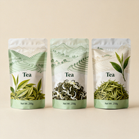 Pochette refermable personnalisable de 250 g, résistante à l'humidité, de qualité alimentaire, pour thé en vrac