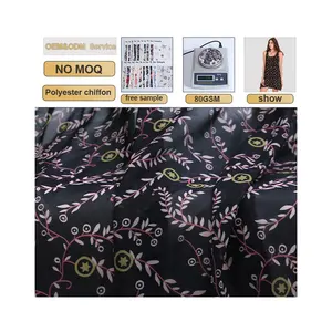 No MOQ100D Chiffon Digital Printing% 100 Polyester Cloth Free Customization Leopard Pattern Flower Keqiao Factory