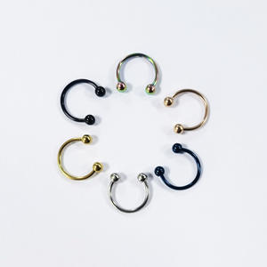 OUKE Khuyên Xỏ Hình Tròn 6/8/10Mm 16G Thời Trang Khuyên Xỏ Lỗ Hình Móng Ngựa Khuyên Xỏ Lỗ Mũi Khuyên Mũi Bằng Thép Không Gỉ - Product Image 5