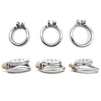Anneau de chasteté plat en acier inoxydable pour hommes, 40 mm, 45 mm, 50 mm, avec verrou anti-évasion, cage de chasteté, produit sexuel pour adultes