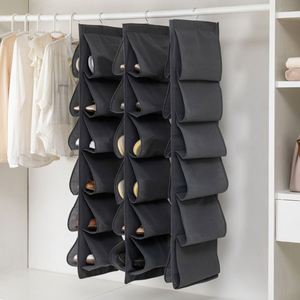 12-Compartment Hanging <b>Shoe</b> Storage Bag Multi-Layer Hanging <b>Shoe</b> Organizer Space-Saving and Strong Bearing Capacity - Product Image 2