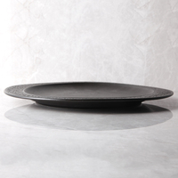 Vaisselle créative avec logo personnalisé vaisselle entrées d'assiettes à vaisselle porcelaine Steak Platos Japon assiette de restaurant en céramique noire mate