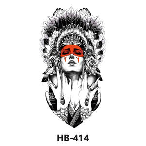 Autocollants de tatouage imperméables tendance 210x148mm, autocollants de tatouage semi-manches avec crâne d'animal noir pour les événements sportifs - Product Image 2
