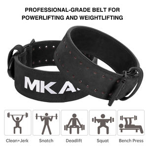 MKAS toptan Unisex özel spor eğitimi 10Mm spor deri ağırlık kaldırma kemer dana geniş halter kemeri - Product Image 3