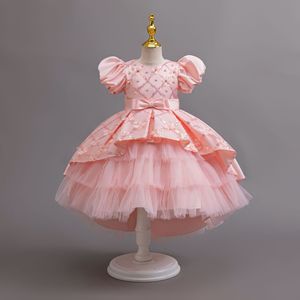 Robe de Soirée Etrangère à Manches Bouffantes pour Fille de 3 à 10 Ans, Robe de Soirée Transparente à la Mode pour Mariage, Déplorations d'Été - Product Image 5