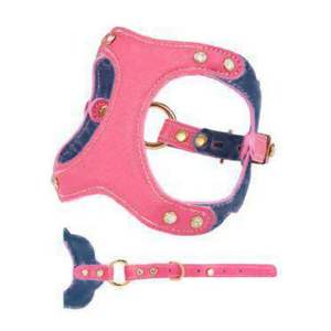 Arnés de Cuero Premium para Perro con Diseño de Moda y Logotipo Personalizado, Arnés Acolchado para Pasear Mascotas con Detalles de Cristal, Ropa de Lujo para Mascotas - Product Image 1