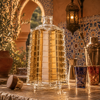 Botella de Vidrio de Gran Capacidad de 850 ml con Fondo Redondo y Ranura Cuadrada, Adecuada para Envasar Whisky, Brandy y Vodka