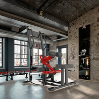 Entraîneur de poussée de squat de hanche debout en sécurité équipement de gymnastique multifonctionnel chargé de plaque d'acier pour la poitrine de musculation