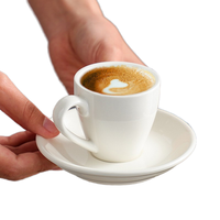 Tasse à expresso/latte/thé en porcelaine classique de 270 ml avec glaçure écologique et couleur de logo personnalisable