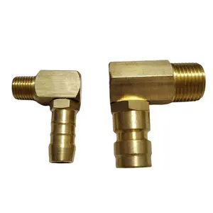 CNC milling fitting 90 degree elbow brass quick square connector coupling with thread