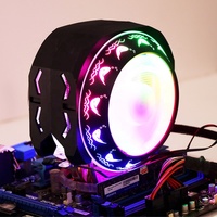 Refroidisseur de processeur à 4 caloducs RGB personnalisé pour boîtier d'ordinateur Dongguan, noir, DC 12V, prise en charge PWM 4 broches, roulement fluide en cuivre et aluminium