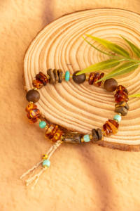 Pulsera de Cuentas de Madera de Agar y Cera de Abeja Reiki Clásica de Alta Calidad en Oferta, con Piedras Curativas para Regalos - Product Image 2