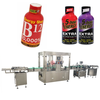Ligne complète de mise en bouteille de liquides pour produits infusés de 2 oz, boissons énergisantes, sirops, jus, bouteilles de 60 ml et 500 ml, machine de remplissage et de bouchage