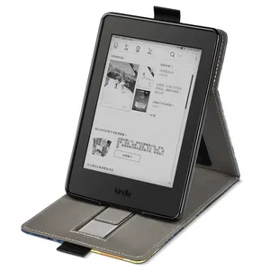 Support multi-angles en cuir PU avec sangle de maintien et poche pour cartes pour <span class=keywords><strong>Kindle</strong></span> Paperwhite 11e génération M2L3EK 2021 6,8 pouces - Product Image 4