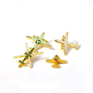 Özelleştirilmiş metalik helikopter uçak amblem uçak şekli Metal yaka iğnesi rozeti - Product Image 2