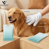 Lingettes-gants nettoyantes pour animaux de compagnie, sans rinçage, hypoallergéniques, sans parfum, sans danger pour la léchage, lot de 6, portables pour le toilettage