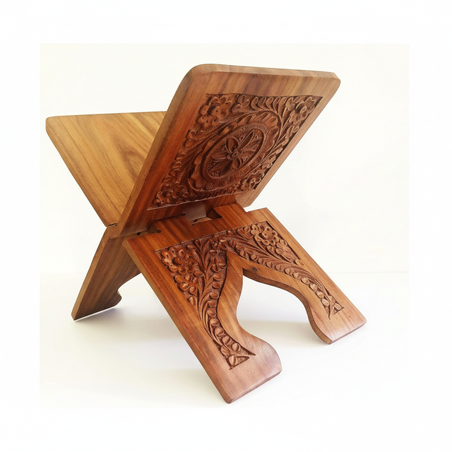 Adiba Home Decor MDF Wood Quran Folding Stand & Rahel Holder Book (4.52x4.52x0.2 Inches) India