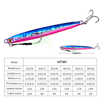 Leurre de pêche au jigging lent PROBEROS avec hameçon triple, yeux 3D, cuillère métallique pour la pêche en mer