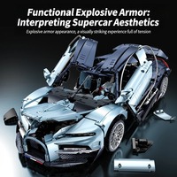 GULY 10648 Tourbillon Bugatti Chiron Technical 42083 1:8 Coche Deportivo RC de Bloques de Construcción, Modelo de Ensamblaje, Juguetes, Regalos, 3719 Piezas