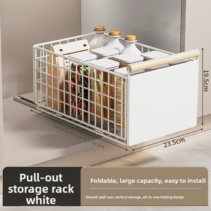 Organizador de Gabinete Extraíble <span class=keywords><strong>para</strong></span> Cocina, <span class=keywords><strong>Estantes</strong></span> Deslizantes <span class=keywords><strong>Extensibles</strong></span> <span class=keywords><strong>para</strong></span> Despensa, Estante de Almacenamiento <span class=keywords><strong>para</strong></span> Gabinete del Hogar - Product Image 3