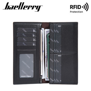 Baellerry Men's Long <b>Wallet</b> Multi-Card Zippered <b>RFID</b> Protection Business Bi-Fold <b>Wallet</b> Solid Color Everyday Use - Product Image 3